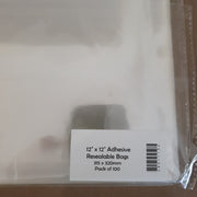 HOUSE OF PAPER - Adhesive Resealable Bags 12 x 12in 100pk